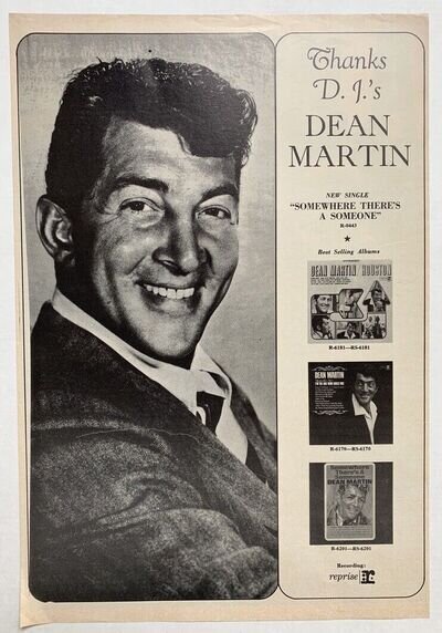 DEAN MARTIN 1966 original POSTER ADVERT SOMEWHERE THERE'S A SOMEONE