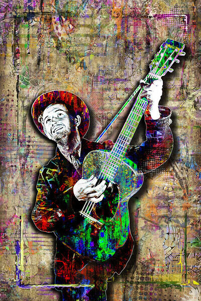 Woody Guthrie Poster, Woody Guthrie Folk Americana Pop Art Free Shipping US