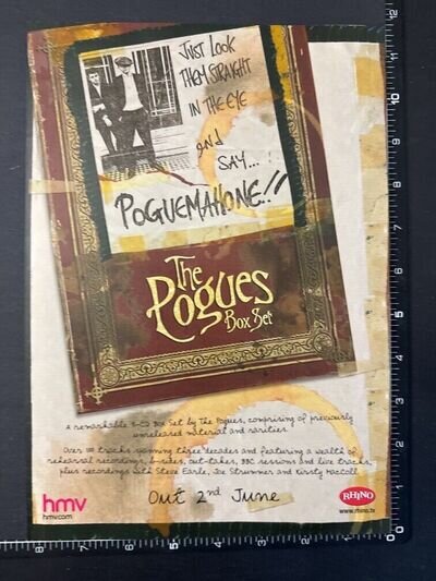 THE POGUES - BOX SET 8X12' Original Magazine Advert M118