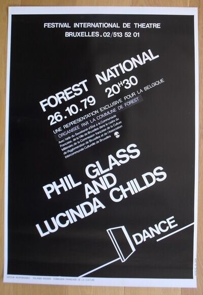 PHILIP GLASS LUCINDA CHILDS original concert poster '79