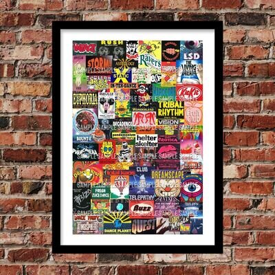 RAVE POSTER OLD SKOOL size A3 Limited HARDCORE JUNGLE Man Cave Wall Art Flyers