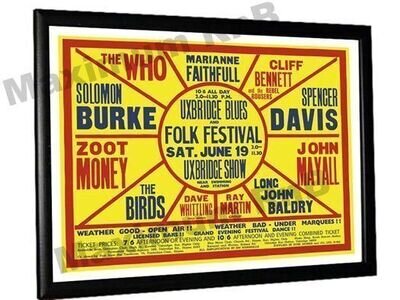 John Mayalls Bluesbreakers Concert Poster Uxbridge Blues Festival 1965