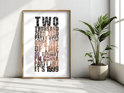 ❤ PRINCE ❤ 1999 - song lyrics poster art limited Edition Print