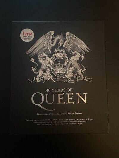 40 Years of Queen hardback book Merchandise Poster CD Brian May Roger Taylor HMV