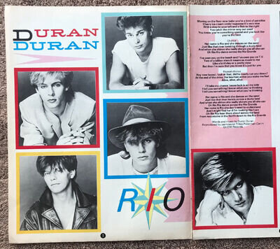 DURAN DURAN - RIO 1982 1.5 page lyric poster