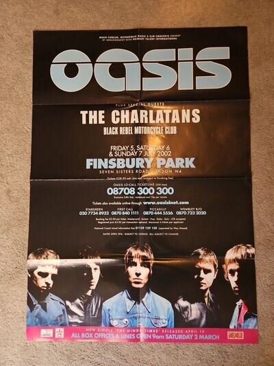 Oasis Finsbury Park 2002 Concert Poster