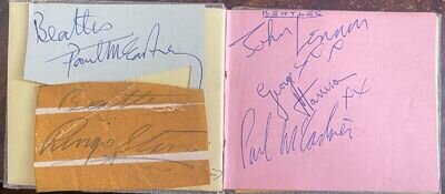 FULL SET OF BEATLES AUTOGRAPHS SIGNED IN AUTOGRAPH BOOK MANSFIELD MARCH 1963