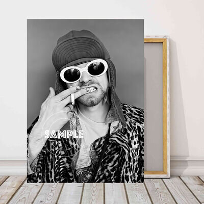 KURT COBAIN NIRVANA CANVAS FRAMED KURT COBAIN NIRVANA CANVAS PICTURE WALL ART #1