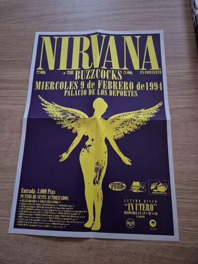 NIRVANA THE BUZZCOCKS REPRO MINI POSTER 1994