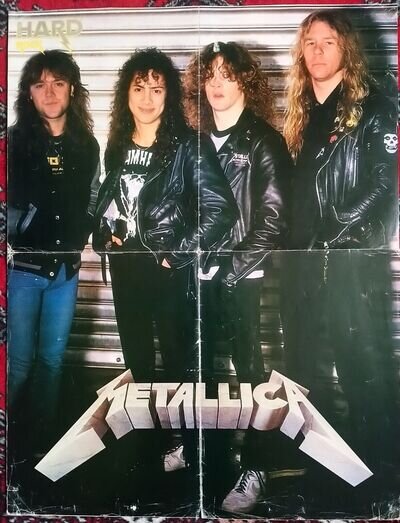 METALLICA RARE ORIGINAL HARD ROCK MAGAZINE FOLD OUT POSTER 1987 Size: 54X42 cm