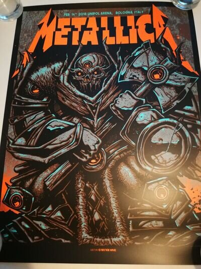 Metallica 2018 Bologna Feb 14th Unipol Arena Italy By Munk One Numbered Poster