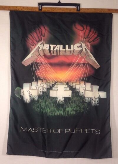 Vintage Metallica Master of Puppets Flag Heart Rock Italy Sheer Poster Scarf