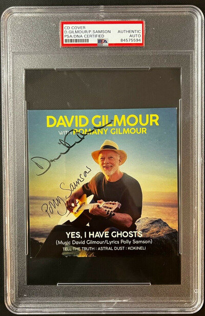 DAVID GILMOUR & SAMSON SIGNED AUTOGRAPHED CD COVER PINK FLOYD PSA SLABBED COA