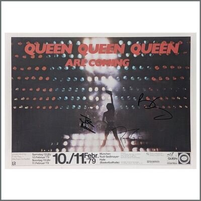 Queen Autographed 1980 Replica Concert Poster (UK)