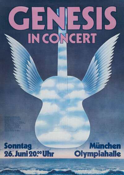 GENESIS Concert Window Poster / Handbill - Munich 1977 - reprint