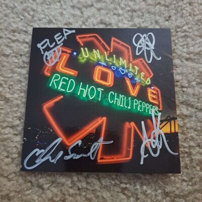 Red Hot Chili Peppers Signed Autographed CD Unlimited Love RHCP Flea Kiedis