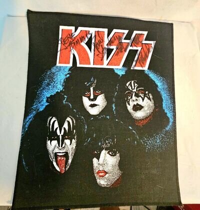 KISS - Autographed Back Patch By 3 Members Gene, Paul & Ace