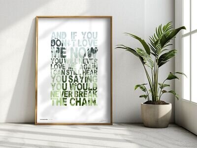 FLEETWOOD MAC ❤ The Chain - song lyrics poster art Limited Edition Print