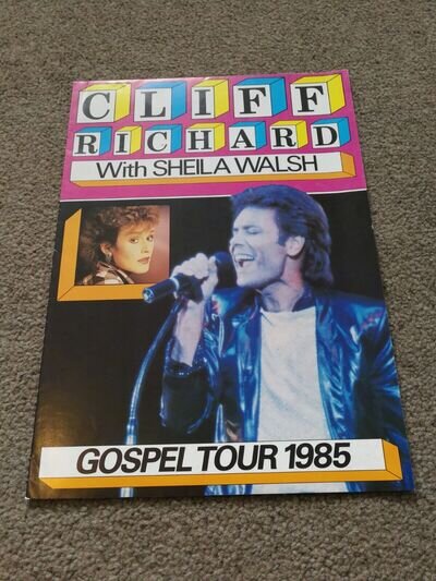 CLIFF RICHARD Gospel Concert Programme / Poster 1985 Tour with Sheila Walsh