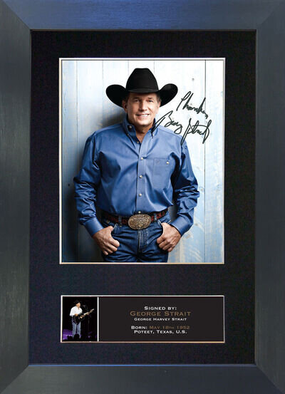 GEORGE STRAIT Signed Mounted Reproduction Autograph Photo Prints A4 787