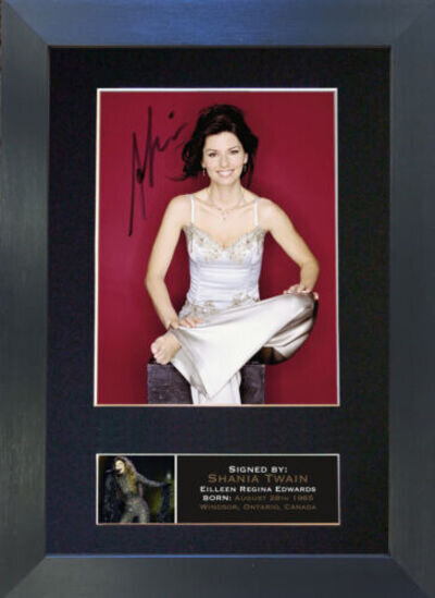 SHANIA TWAIN Mounted Signed Photo Reproduction Autograph Print A4 667