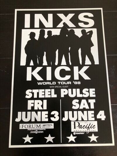 Rare INXS Multi Date California Original Concert Tour Poster 1988