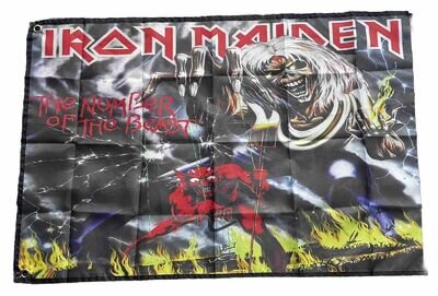 IRON MAIDEN THE NUMBER OF THE BEAST FLAG WALL ART 3x2 FT FESTIVALS ROCK