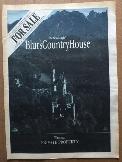 BLUR - COUNTRY HOUSE - POSTER SIZED original music press advert from 1995