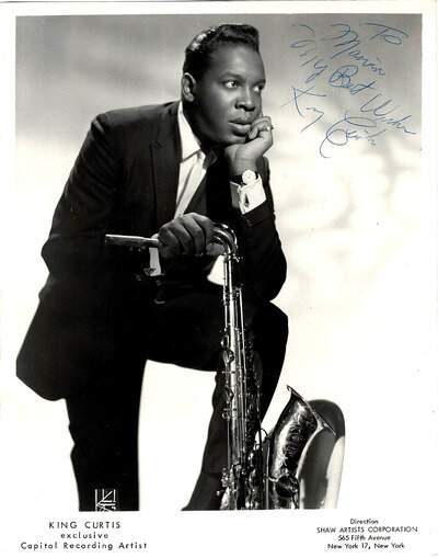 R&B SAX GREAT~Vintage 1960s RARE Signed KING CURTIS Photograph~AUTOGRAPH~VG+++