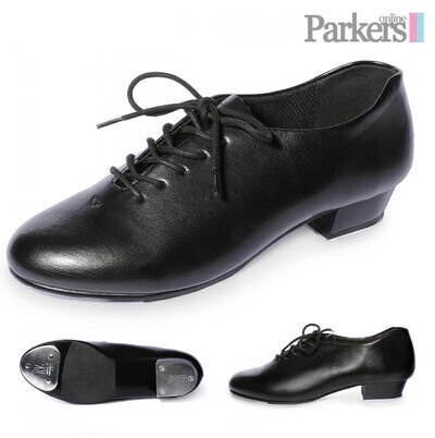 NEW ECONOMY MENS LADIES BLACK OXFORD TAP SHOE DANCE THEATRE RVJTAP SIZE 10C - 8A