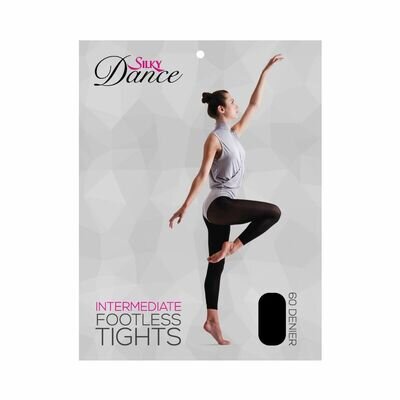 LADIES ADULT GIRL CHILD SILK FOOTLESS DANCE TIGHTS IN BLACK TAN THEATRICAL PINK