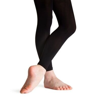 Girls & Women's Footless Dance Tights in Black or Tan