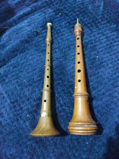 ANTIQUE WOOD PIPES METAL TIPS