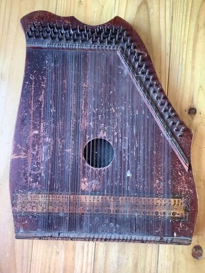 Antique "the Piano Chord" Zither Harp