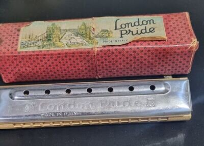 Rare Vintage London Pride Harmonica IN ORIGINAL BOX