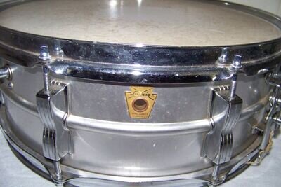 Vintage LUDWIG SNARE DRUM 1960's Era 14" x 6" Serial # 571209 W Stand & Case