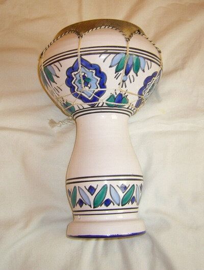 Porcelain Drum with stretched skin on top - 11.5" tall