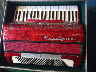 Paolo Soprani 120 bass accordion, serviced and sounds great. Original hard case