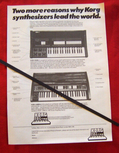 KORG SIGMA AND LAMBDA SYNTHESIZERS 1980 ORIGINAL VINTAGE ADVERT