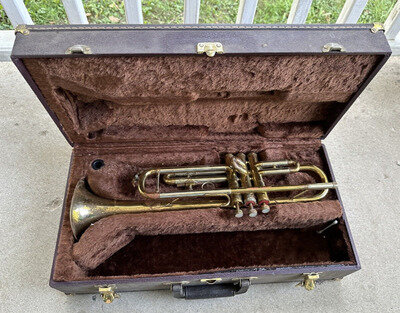 VTG 1950s-1960s? Boosey & Hawkes Brass Trumpet Instrument with LA Sax case (#9)