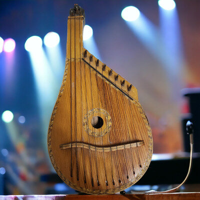 Vintage Bandura National Ukrainian Wooden Zither String Musical Instrument Rare