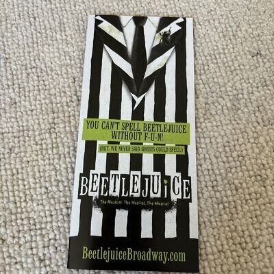 Beetlejuice Broadway Musical Marquis Theatre Flyer Leaflet Alex Brightman