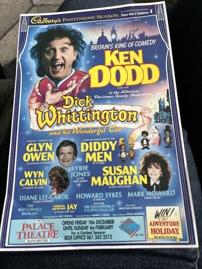 Ken Dodd Glyn Owen Wyn Calvin Susan Maughan Manchester Pantomime Flyer 1993