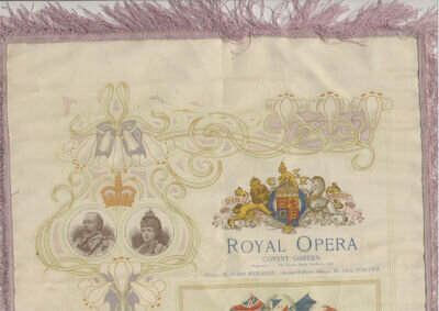 Royalty Opera Silk Programme Covent Garden King Edward VII 1903