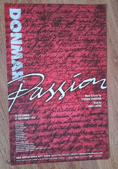 PASSION - Original West End Theatre poster: SUPER RARE