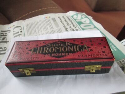 Vintage M Hohner super chromonica harmonica in fitted case.