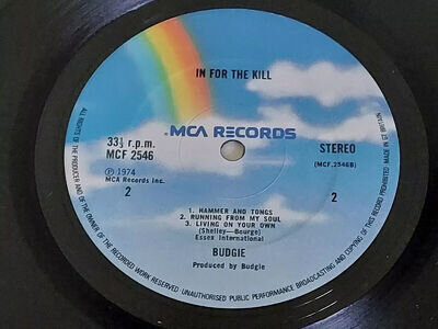 Budgie - In For The Kill Vinyl Record - Original 1974 Press MCF 2546 Excellent