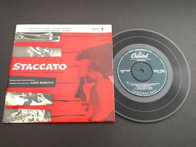 Elmer Bernstein Staccato 7" 45 Capitol EP Vinyl Record Part One EX/EX