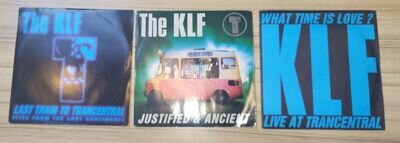 KLF Joblot 3x 7" Singles Records What Time is Love Justified & Ancient Cauty