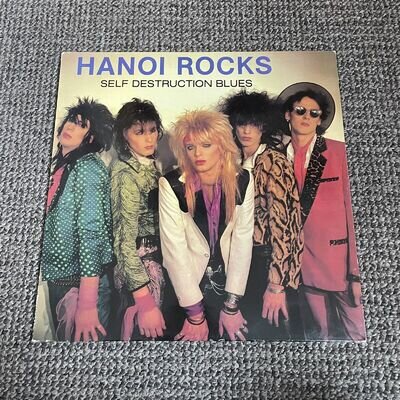 Hanoi Rocks – Self Destruction Blues Vinyl Record FIRST UK Pressing BLACK 1983